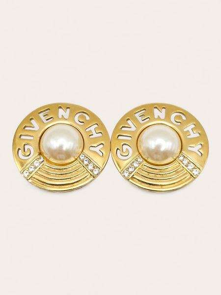 Givenchy pearls choker necklace and earrings set (vintage)