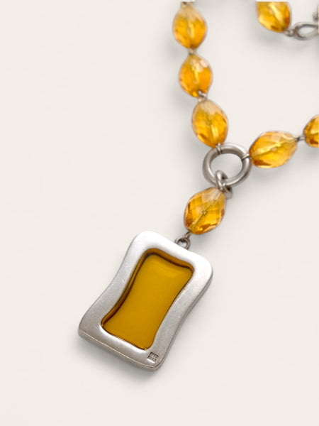 Givenchy Orange crystals beads necklace (Vintage)