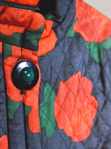 YSL Yves Saint Laurent silk roses jacket Runway 1994AW