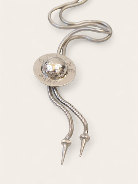 Celine silver sliding globe necklace (vintage)