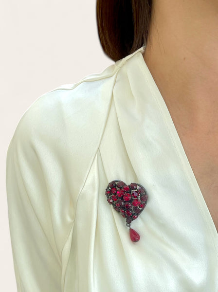 Philippe Ferrandis Crystalized Heart brooch (Vintage)