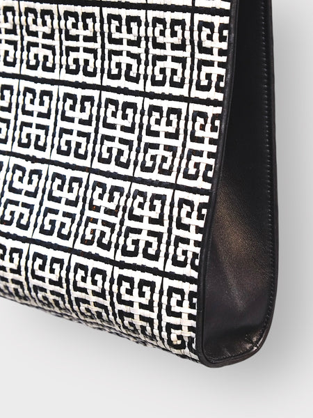 Givenchy black and white monogram weaving tote bag (vintage)