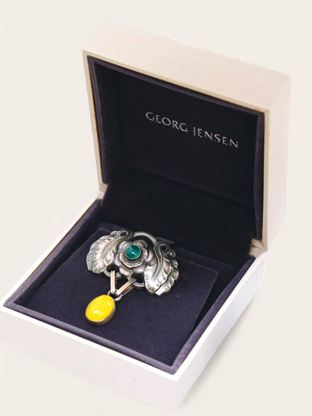 George Jensen Sterling 2008 with Agate (vintage)