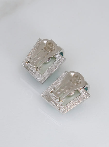 Chr Dior turquoise blue crystals earrings (vintage)