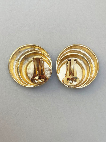 Valentino Blue Cabochon Large Earrings (Vintage)