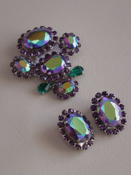 Chr Dior Set of Brooch and Earrings (Vintage)