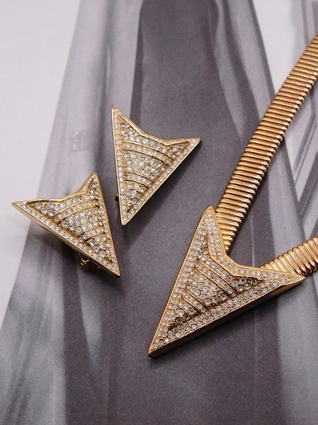 Chr Dior statement necklace and earrings set (vintage)