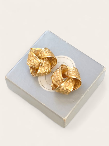 Chr Dior patterned bows earrings (Vintage)