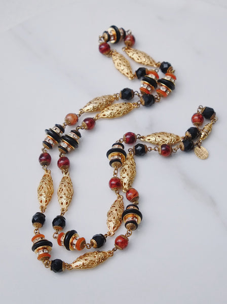 Nina Ricci beads chain long necklace (vintage)