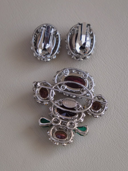 Chr Dior Set of Brooch and Earrings (Vintage)