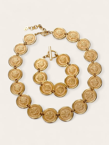 Chr Dior Set of Necklace and Bracelet (Vintage)