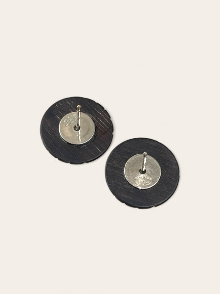 Chanel 99A wood stud earrings (vintage)