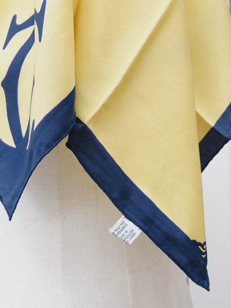Cartier Daffodil Yellow silk scarf (vintage)