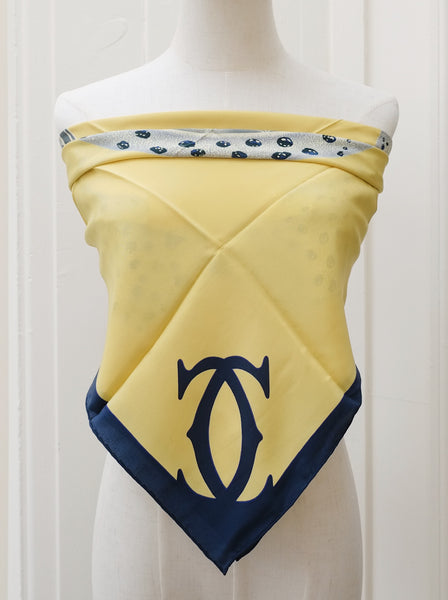 Cartier Daffodil Yellow silk scarf (vintage)