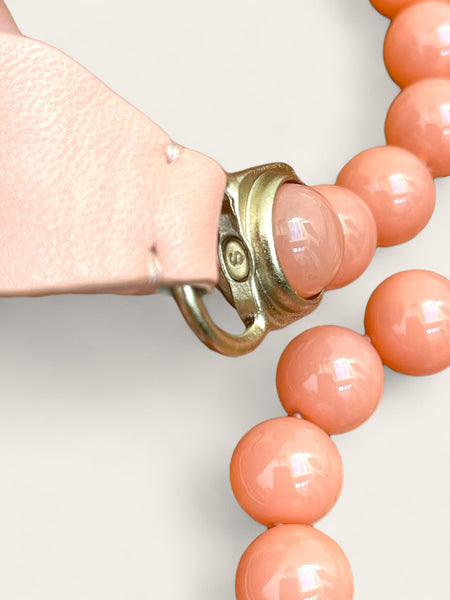 CHANEL 22A glass beads pink leather belt