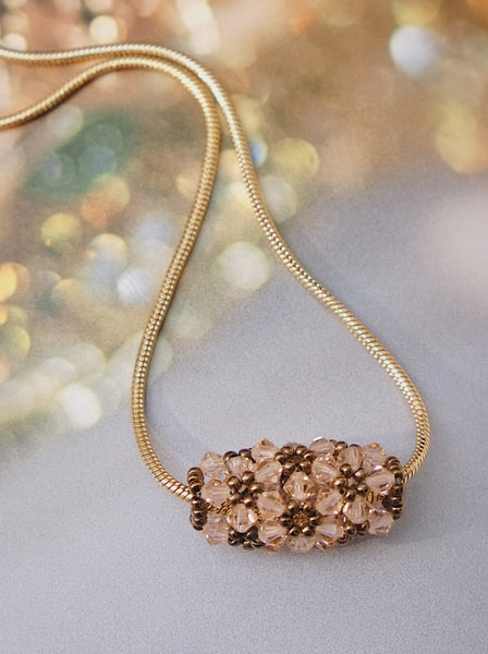 Chr Dior champagne beaded crystal cluster necklace (Vintage)