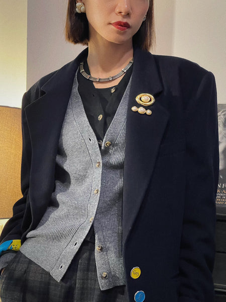 Grosse faux pearls clip on earrings (vintage) | on slowness