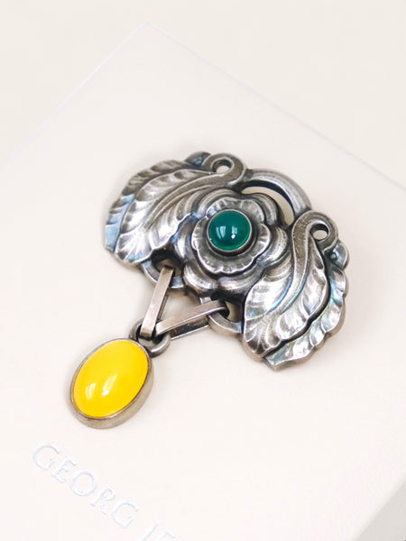 George Jensen Sterling 2008 with Agate (vintage)