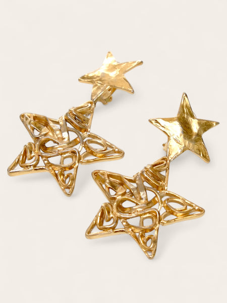 YSL Rive Gauche extra large stars earrings (vintage)
