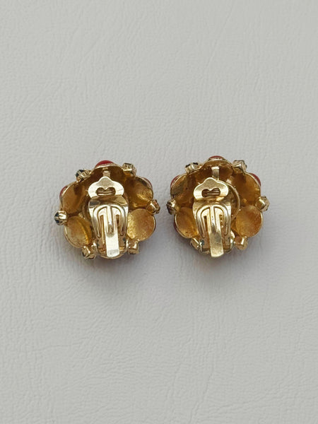 Christian Dior Faux Coral Beads Earrings, dated 1968 (Vintage)