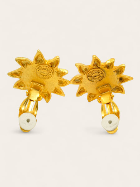 Edouard Rambaud Red glass SunBurst Earrings (Vintage)