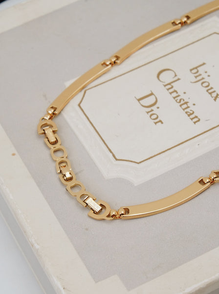 Chr Dior Rhinestones Choker Necklace (Vintage)