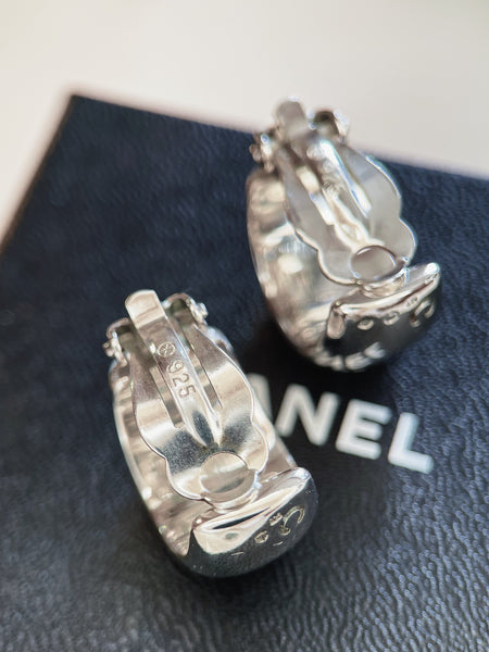 CHANEL 925 silver half hoop earrings (vintage)