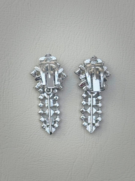 Christian Dior Sparkly Crystal Earrings (Vintage), Circa 1970s