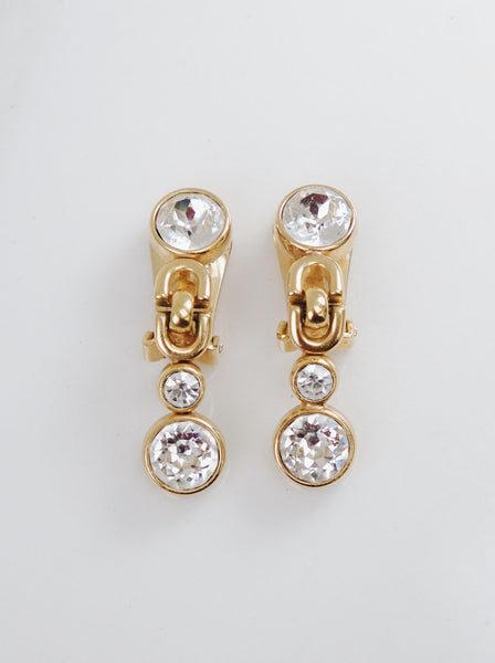 Chr Dior crystals drops earrings (vintage)
