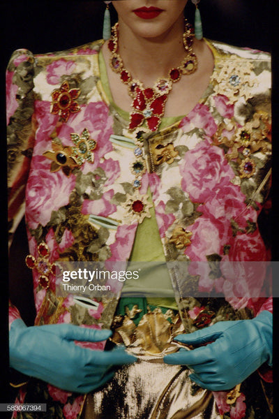 YSL Yves Saint Laurent golden raffia bow dangling brooch (Vintage)