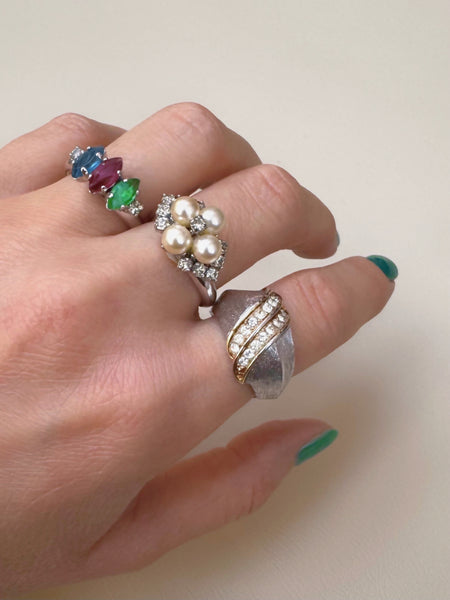 Chr. Dior crystals ring (Vintage)