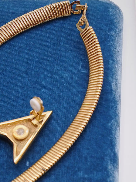 Chr Dior statement necklace and earrings set (vintage)