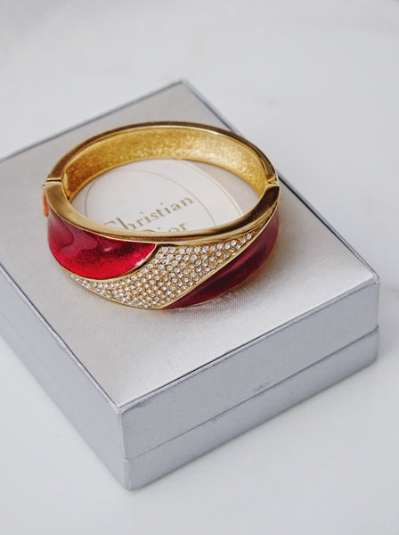 Chr Dior red enamel with crystals Bangle (vintage)