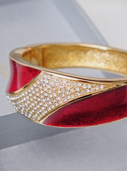 Chr Dior red enamel with crystals Bangle (vintage)