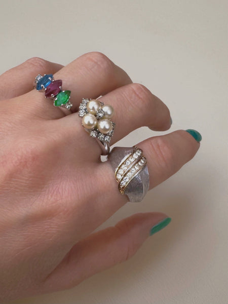 Christian Dior crystals and pearls ring (Vintage)