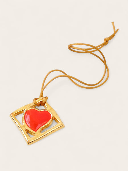 YSL red heart pendant necklace 1990 Valentine's Day Edition (vintage)