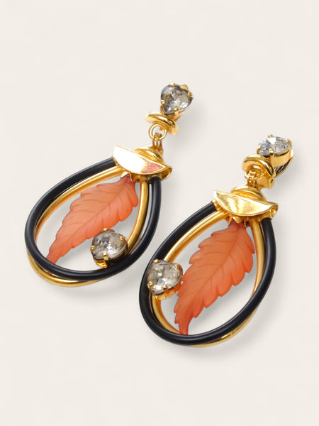 70s extra large boho style earrings (vintage)