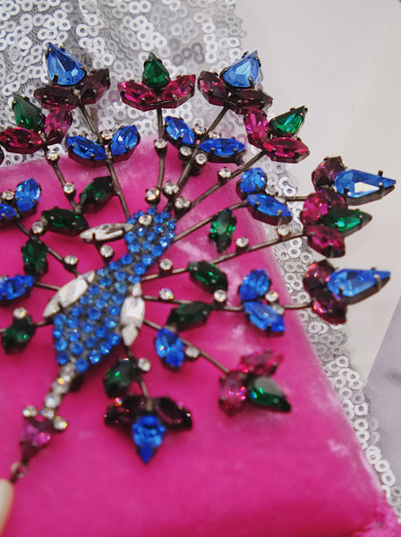 Butler & Wilson rare XL peacock brooch (vintage)