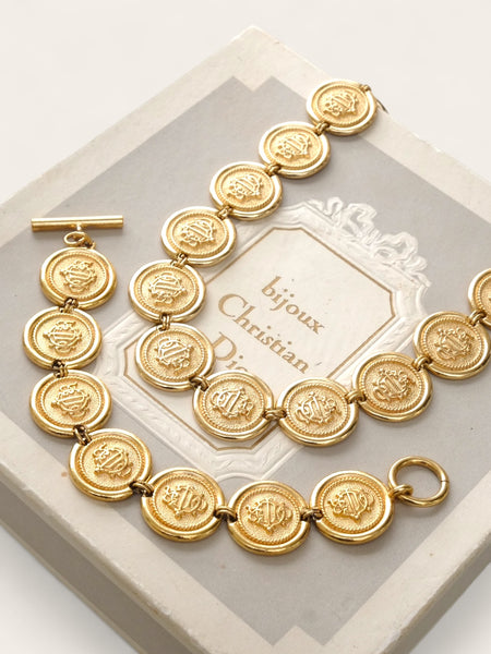 Chr Dior Set of Necklace and Bracelet (Vintage)