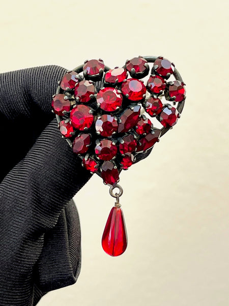Philippe Ferrandis Crystalized Heart brooch (Vintage)