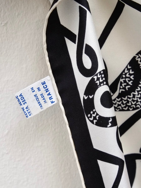 Carven Paris Theatrical Scene silk scarf (vintage)