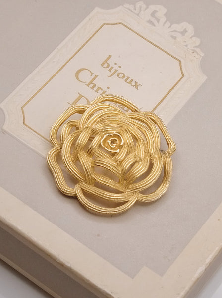 Vintage Christian Dior camellia large brooch | on slowness