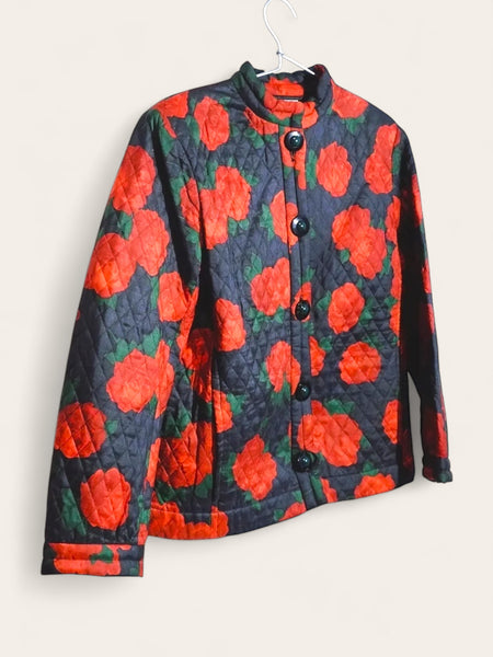 YSL Yves Saint Laurent silk roses jacket Runway 1994AW