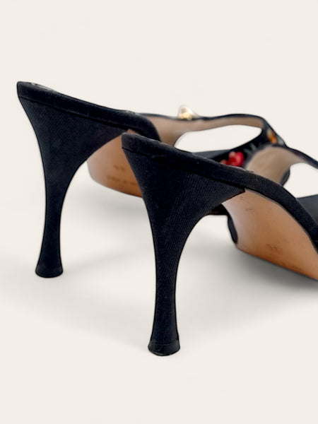 Dior by John Golliano denim embroided Sandals (Vintage)