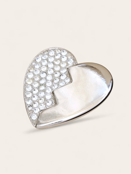 YSL Yves Saint silver heart brooch (Vintage)