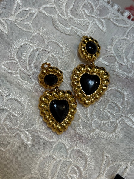 Escada Heart-shaped Pendant Earrings (Vintage)