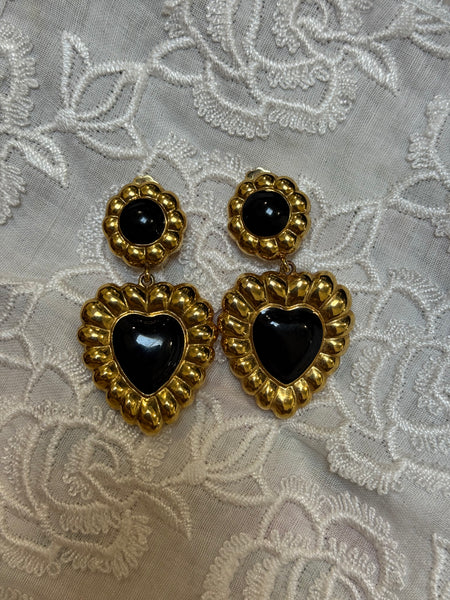 Escada Heart-shaped Pendant Earrings (Vintage)