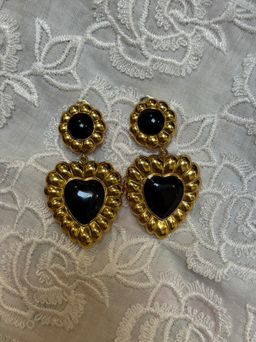 Escada Heart-shaped Pendant Earrings (Vintage)