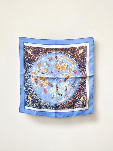 Hermes Map of the World silk scarf 45 (vintage)