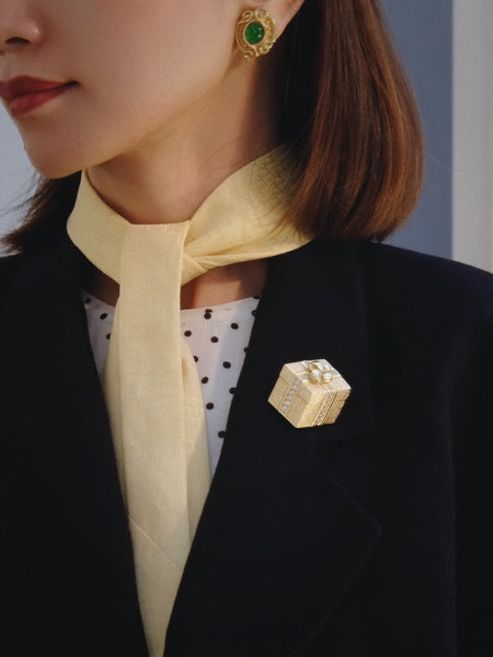 Christian Dior gift box brooch (Vintage)